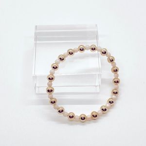 Handmade Gold and Blush Beaded Bracelet